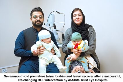 Al-Shifa intervention prevents blindness in premature twins Up to 45 pc of preterm babies risk ROP, doctors warn Trust calls for mandatory newborn eye screening